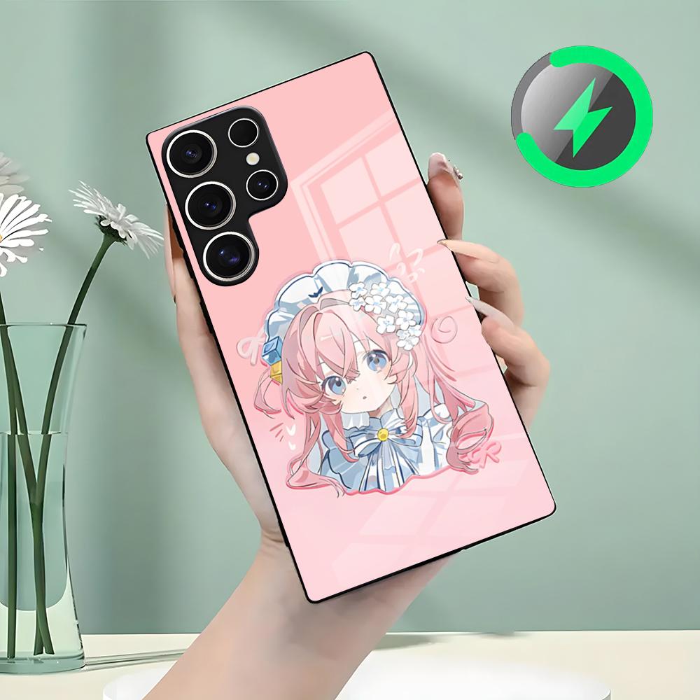 Чехол для телефона Bocchi для Samsung S26 S25 S24 S23 S22 S21 S20 Edge Ultra Plus FE для Magsafe Стеклянный чехол