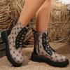 Модный брендовый дизайн, принт, ботильоны на платформе, женские, осень-зима, искусственная кожа, короткие ботинки, женские, нескользящие, на молнии, армейские ботинки, женские