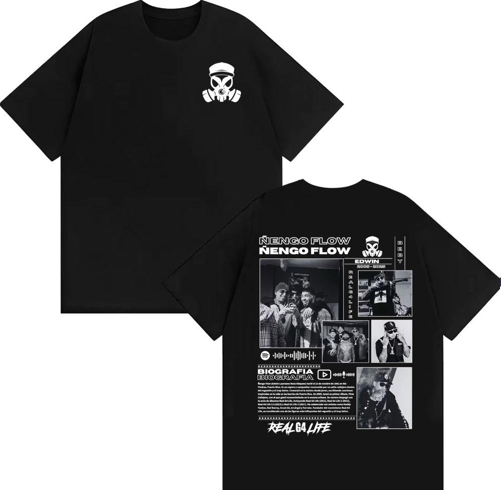 Rapper Nengo Flow Real G4 Life 2026 Tour T Shirts Men Women Fashion Vintage Short Sleeve Top Casual Cotton Springsummer T Shirt