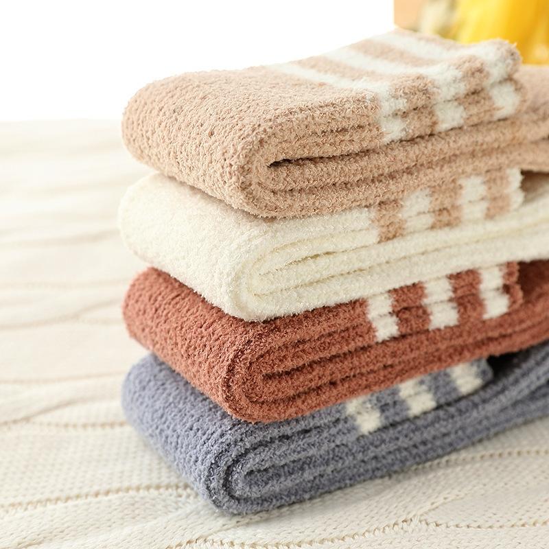 Зимние колготки для девочек, осенние детские термобелье для мальчиков, толстые полосатые штаны, детские теплые милые леггинсы из кораллового флиса, детские аксессуары