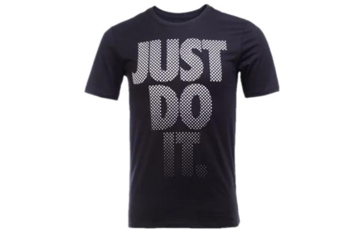 Nike Футболки Мужские Черные С Круглым Вырезом Умеренный Прямой Крой 804996-010