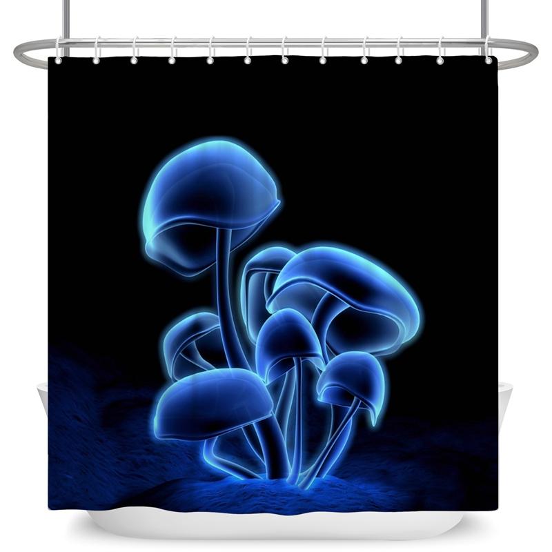 Зачарованный лес Занавеска для душа Мультяшная Волшебная сказка Грибная Страна чудес Готическая занавеска для душа Водонепроницаемый декор для ванны с крючками