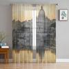 San Pietro Basilica Rome Retro Styled Chiffon Sheer Curtains for Living Room Bedroom Window Curtain Voiles Tulle Cortinas