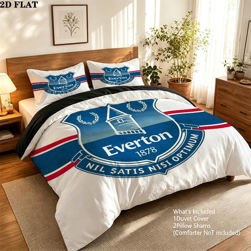 Everton Pattern Bedding Quilt Set Home Decoration Gift (1 * duvet cover + 2 * pillowcase without core)