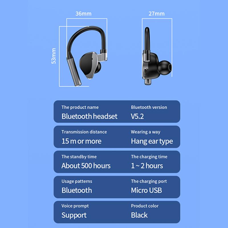 L15 Wireless Bluetooth-compatible 5.2 Earphones In-ear Touch Business Handsfree Headset Sports