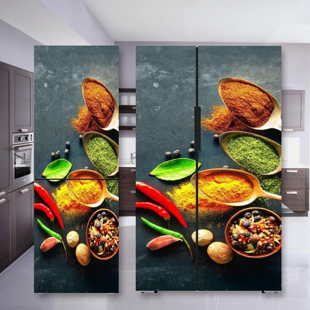 Наклейка на холодильник с кофе, дверная крышка, ПВХ, обои на холодильник, виниловая самоклеящаяся съемная наклейка на стену для замораживания, домашний декор