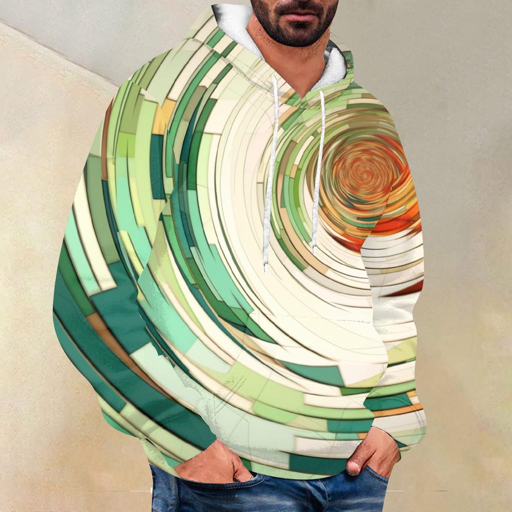 Men's Loose Printed Hooded Sweatshirt Men's Casual Fashion Sports Sweatshirt