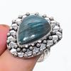 Natural Labradorite Gemstone 925 Sterling Silver Jewelry Ring Size 9 O8o51
