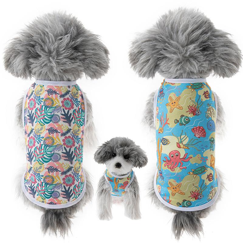 Жилет для питомцев с принтом щенка и собаки, мультяшный милый жилет, одежда для кошек, одежда для питомцев, жилет для собак