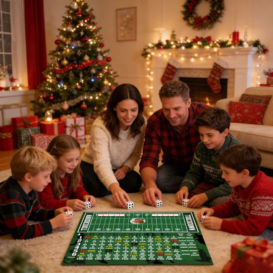 Настольная игра Футбольные кости Портативная для путешествий Семейные вечера Интерактивная футбольная игра Для взрослых Футбольные кости Касание костяшками Тачдаун Настольная игра