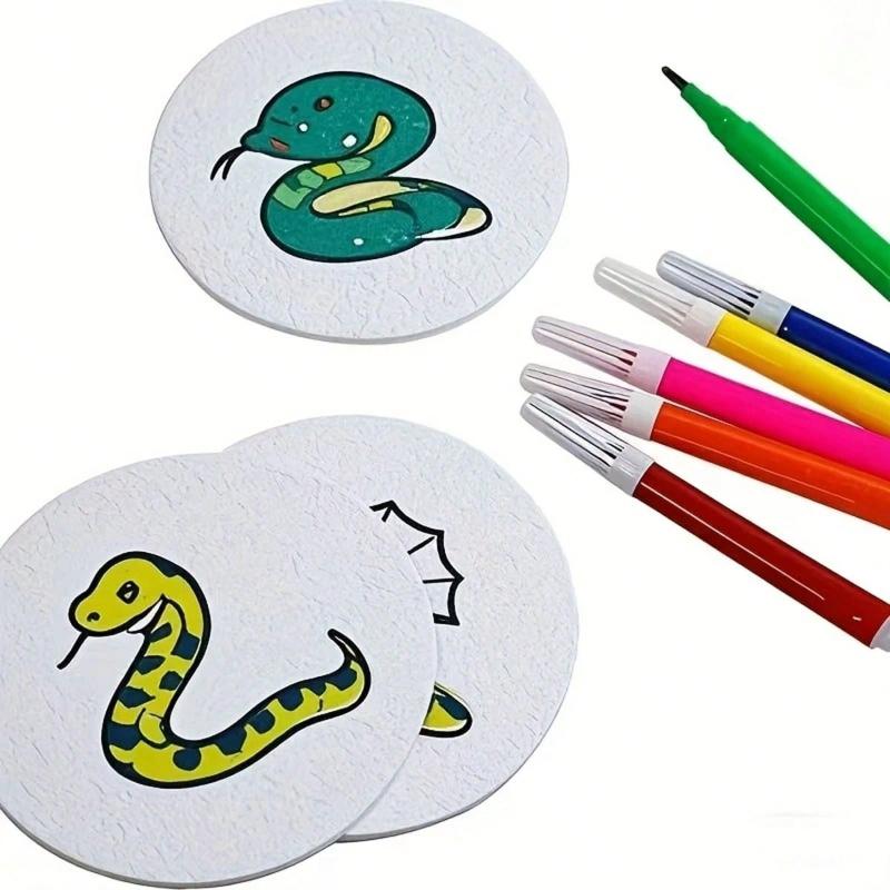 10 шт. 3D Круглые Сердечки Цветок Спрессованный Хлопок Лист Художественная Бумага ручка Текстурная Живопись DIY Креативное Веселое Подарок