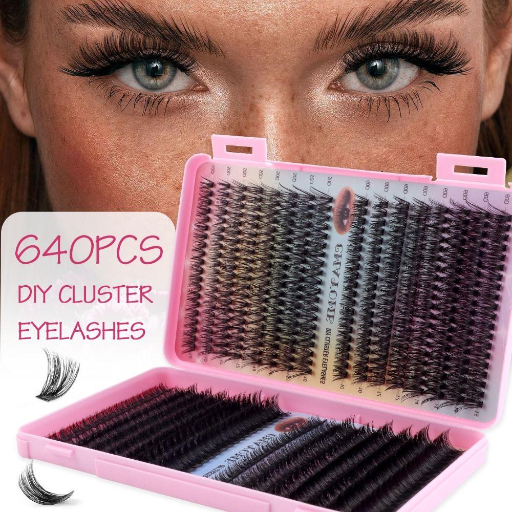 640Clusters Soft Curly False Eyelash DIY Individual Lash Beauty Tool Cluster Lashes Daily