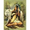 5D DIY Diamond Painting Girl and Wolf Cross Stitch Kit Mosaic Diamond Embroidery Rose Full Round/Square Drill Home Decoration