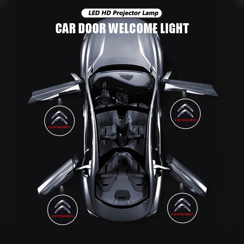 2 шт. Автомобильные светодиодные проекторы для дверей, приветственные огни, аксессуары для Citroen C1 C2 C3 Vts C4 Saxo C4L C5 C6 C8 Xsara Picasso Berlingo