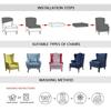 Printed Wing Chair Cover Stretch Spandex Armchair Covers Nordic Washable Relax Sofa Slipcovers Cushion Cover For Wed Decor