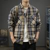 American Retro Plaid Long-sleeved Shirt Men's Spring and Fall Tide Loose Large Size Casual Work Shirt
