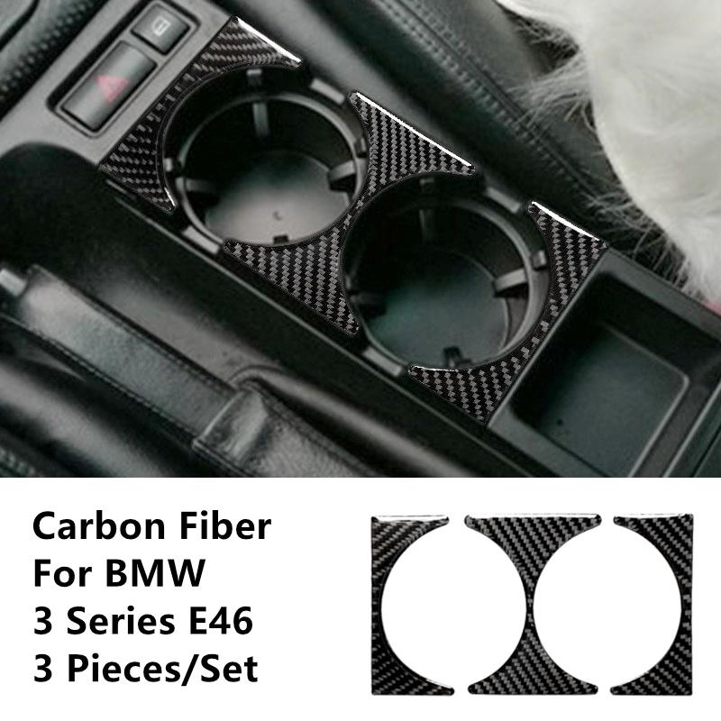 Carbon Fiber Stickers Car Gear Shift Panel Modification Cover Trim Strips For BMW 3 Series E46 98-04 Car Inner