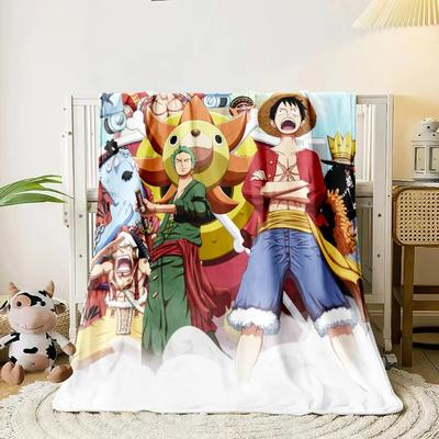 Тонкое фланелевое одеяло One Piece Anime HD Printed. Одеяло Four Season. Для дивана, кровати, гостиных, путешествий, пикника, подарков