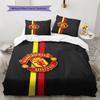 Round MUFC Rug Bedding Quilt Set Quilt Cover Pillowcase Home Decoration Birthday Gift (1 * duvet cover + 2 * pillowcase, without core)