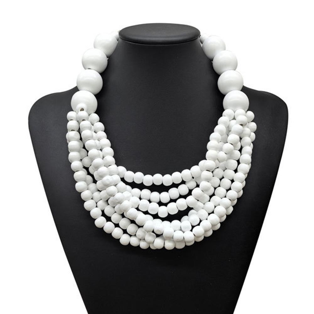 Африканский циркон Тренд 2025 Богемный этнический стиль Многослойное ожерелье ручной работы из деревянных бусин для женщин Аксессуары для вечеринок