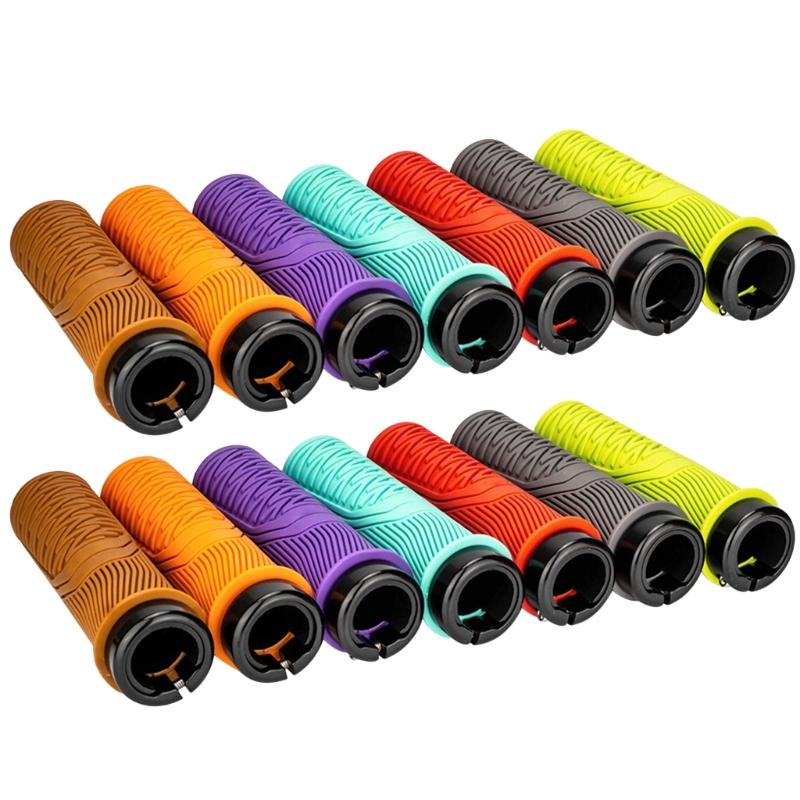 Nonslip Cycling Handle Grips Mountain Bike Handlebar Grips Replacement Cycling Handle Grips with Aluminium Locks