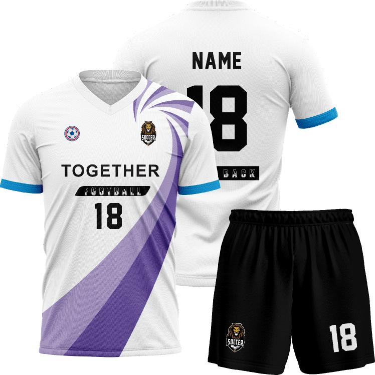 Custom High Quality Men's Soccer Uniform 100% Polyester Sublimated Football Wear Professional Sets Name OEM Service for Adults