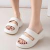 Fashion Lightweight Eva Platform Slippers for Women 2025 Summer Non Slip Beach Sandals Woman Solid Color Thick Soft Sole Pillow Slides