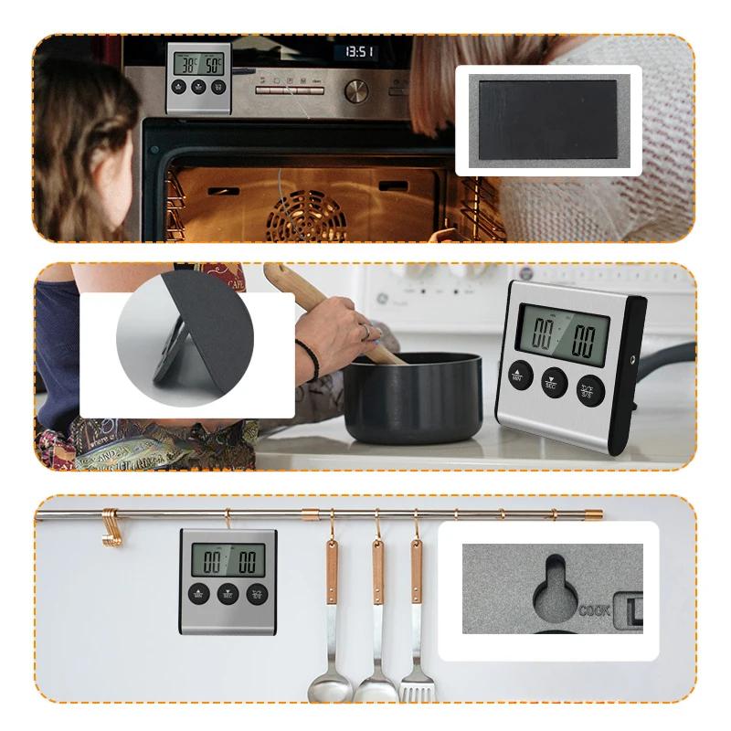 Tp700 цифровой пульт дистанционного управления беспроводной кухонный термометр для духовки барбекю гриль духовка таймер для мяса температура устанавливается вручную