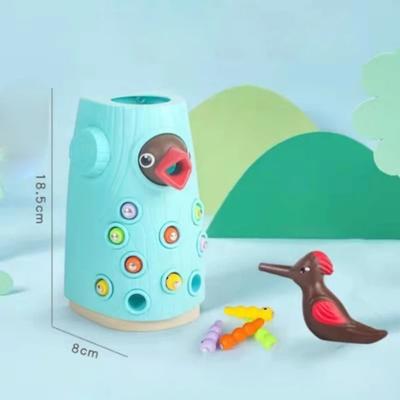 Игрушки Монтессори, дятел, магнитная ловля червя, игра для кормления маленьких птиц, детские развивающие игрушки для раннего развития, набор игрушек для рыбалки, подарок