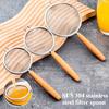 Wooden Handle Stainless Steel Small Colander Fine Mesh Oil Strainer Multi-function Filter Mesh Flour Sifter Kitchen Baking Tools