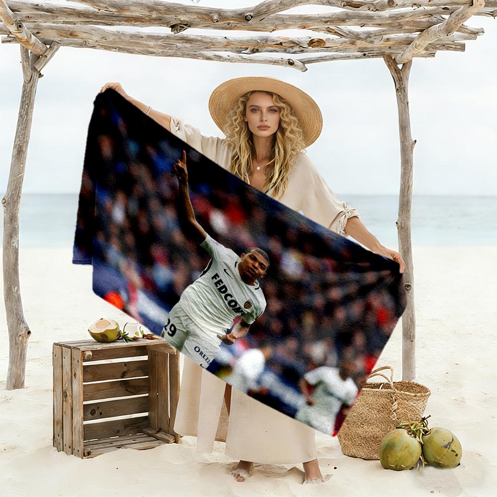 Football Player Victory Beach Towel Soft Durable Quick-Dry Comfortable Lightweight