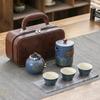 Travel Tea Set Kuaike Cup Portable Outdoor Tea Cup One Pot Three Cups Teapot Souvenir Light Luxury Gift