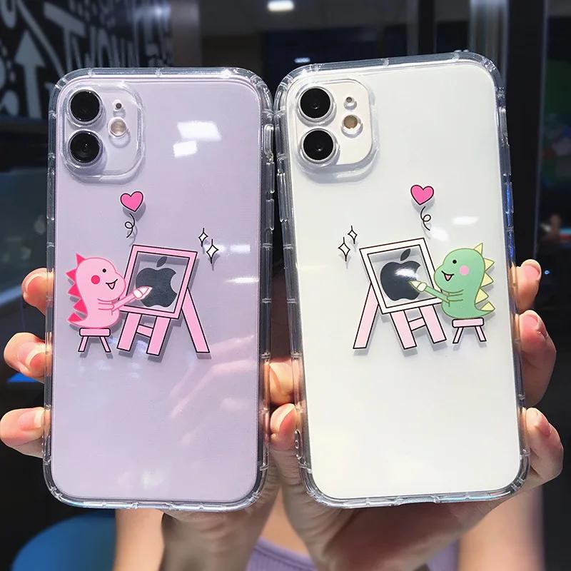 Cute Dinosaur Couple Phone Case For Samsung Galaxy S22 S26 S23 S24 S25 Ultra Plus Cartoon Cover For Galaxy S24+ S23+ S22+ Fundas