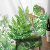 Spring Watercolor Green Leaves Tulle Sheer Curtains For Living Room Bedroom Kitchen For Windows Voile Drapes Home Decoration