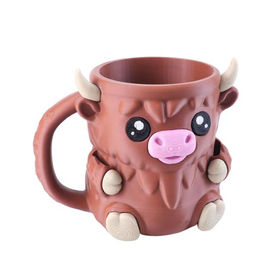 Держатель для пинты мороженого «Хайлендская корова», держатели для эскимо, держатель для пивной банки, изолированный держатель для мороженого со скрытым ящиком для закусок и ложками