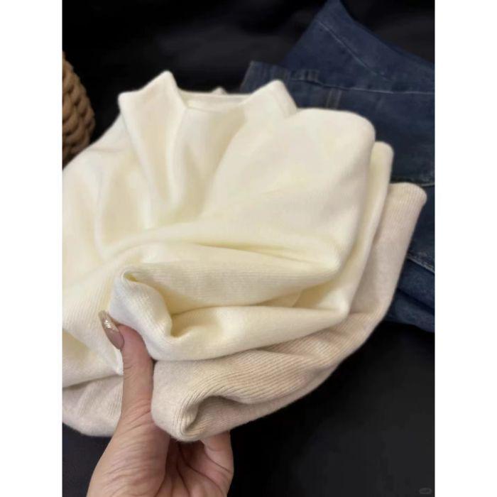 Оранжевый трикотажный свитер с полувысоким воротником, облегающего кроя, с длинным рукавом, для осени/зимы