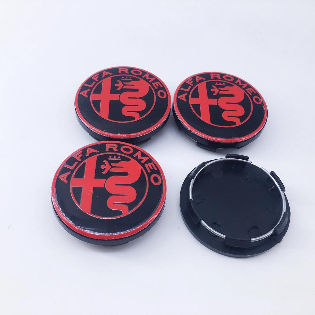 Автомобильные наклейки для Alfa Romeo 4 шт. 50 мм новые черные Для Alfa Romeo Giulietta GT Модификация логотипа ступицы колеса автомобиля Декор крышки ступицы колеса