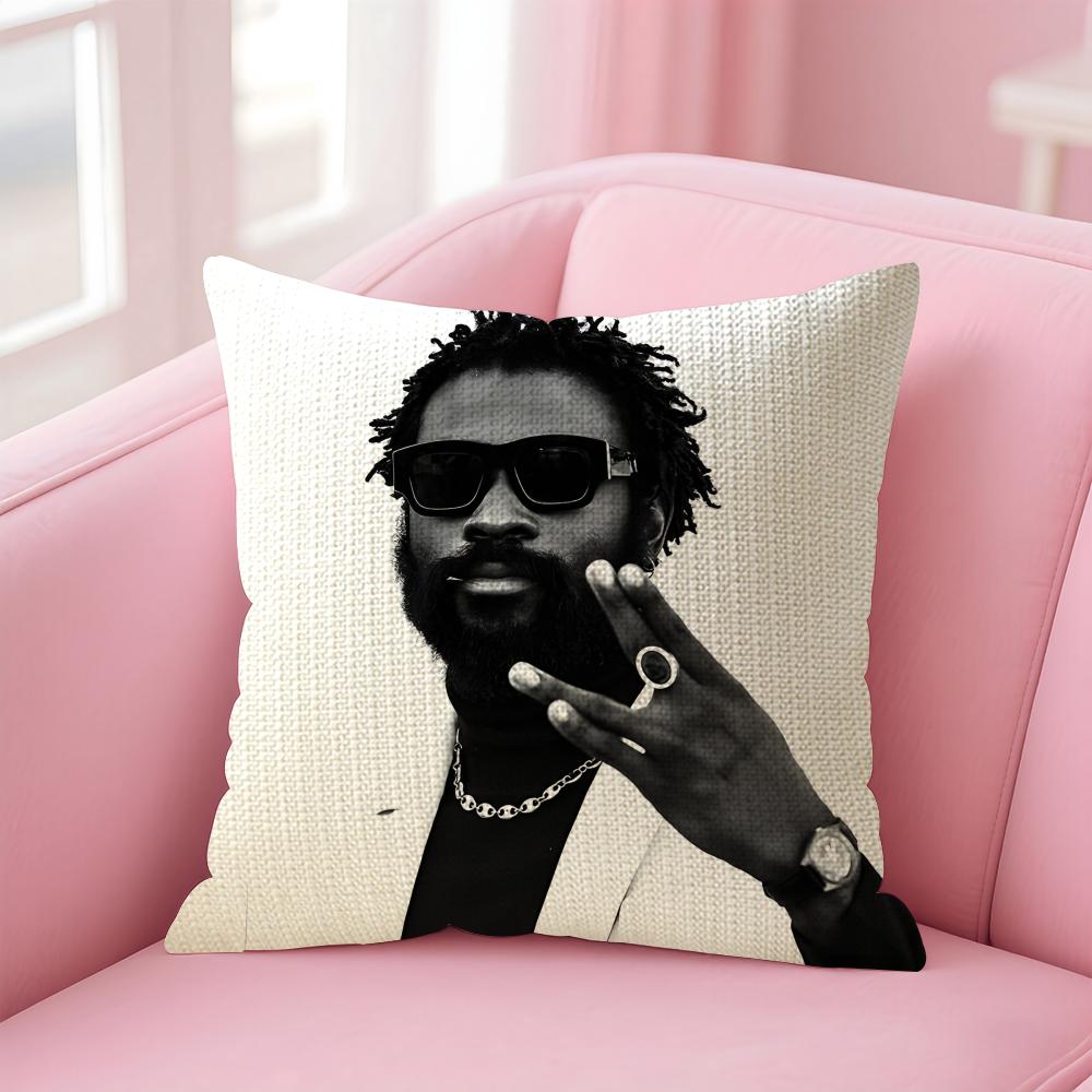 DDamso Rapper Cushion Cover Natural Linen Pillow Case DoubleSided Print Decorative Sofa Pillowcase Home Decor Gift