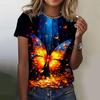 Summer Colorful Butterfly Floral T-shirt 3D Print Women Short Sleeve T Shirts Streetwear Harajuku Y2k Tops Woman Tees Clothing