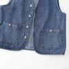 Женский весенне-осенний джинсовый жилет оверсайз, приталенная куртка с карманами