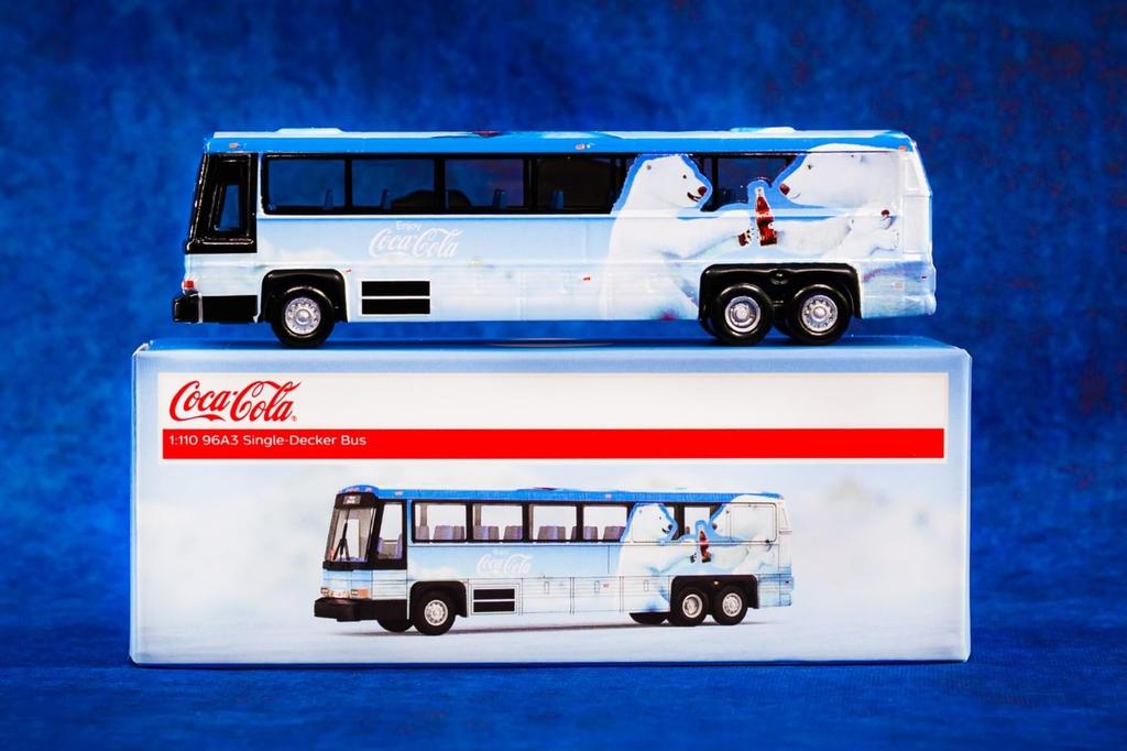 Tiny City Масштаб 96A3 Автобус Белый Медведь Литой Модель Автомобиля 1/110 Coca-Cola Одноэтажный