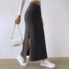 High-Waisted Side Slit Slimming Midi Knitted Skirt - European & American Style for Women