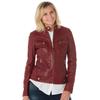 Women's Real Leather Red Biker Motorcycle Jacket Lambskin Slim Fit Jacket Coat