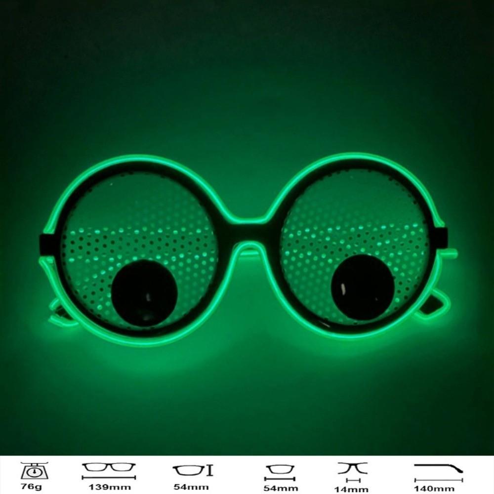 Round Frame Glowing Glasses Rotating Eyeballs Party Glasses Anime Novelty Glasses Halloween Party