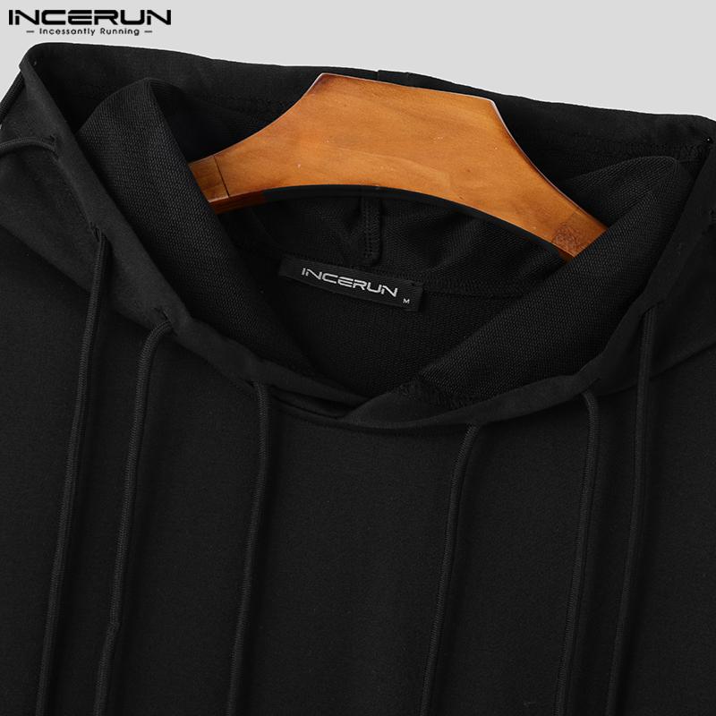 INCERUN Мужские повседневные толстовки с капюшоном и длинным рукавом с кисточками