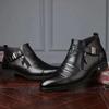 Модные мужские ботинки Роскошные мужские ботинки Высококачественные кожаные тисненые мужские ботинки Мужские кожаные ботинки на молнии Износостойкая рабочая обувь