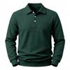 Men’s New Autumn/Winter Casual and Versatile Long-Sleeved Stand-Collar Waffle-Pattern Polo Sweatshirt