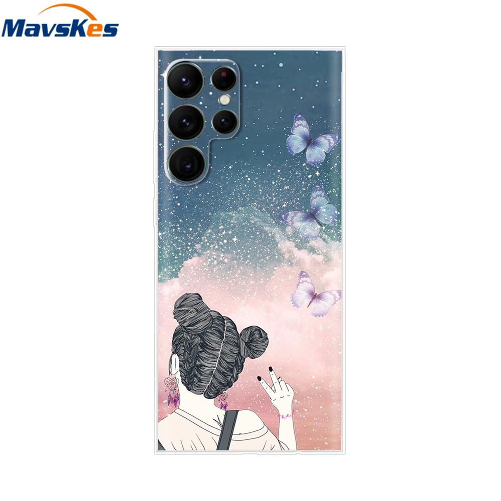 Чехол для Samsung Galaxy S22 S22 Ultra Прозрачный ТПУ Мягкий Силиконовый Чехол Для Samsung S22 Plus GalaxyS22+ Задние Чехлы Бампер для Телефона