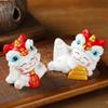 Kawaii Lucky Cat Sculpture Good Fortune New Year Cat Statue  Home Decor