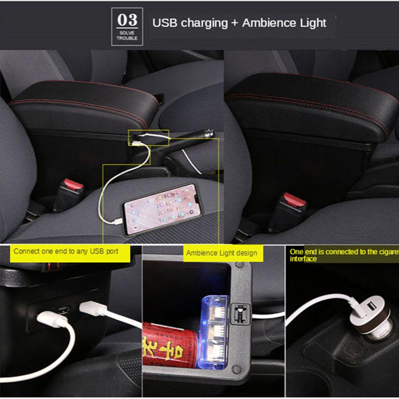 Car Armrest Box for Peugeot 308 2008 2009 2010 2011 2012 T7 SW / Citroen C4 2011 Retrofit Parts Center Storage Box USB Accessori